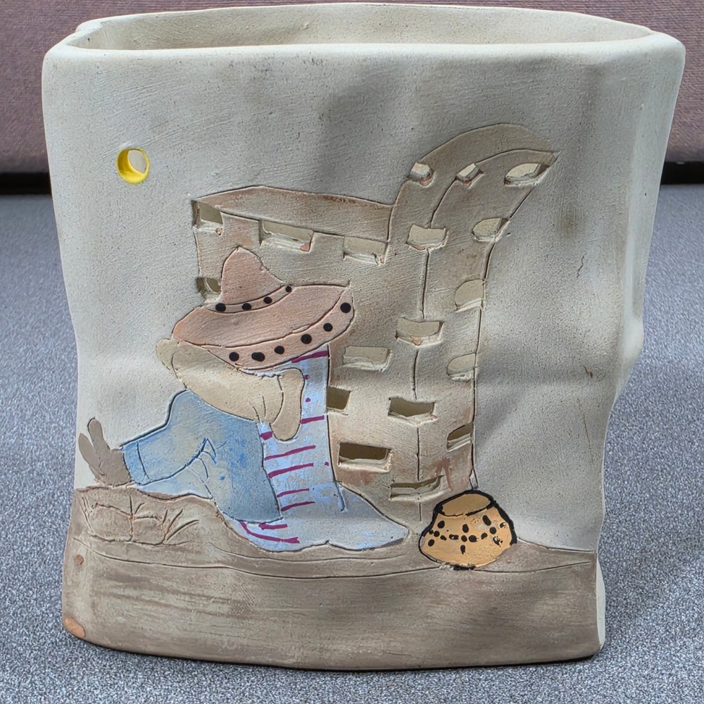Paper bag pottery Excellent Siesta Relief Decor Vintage